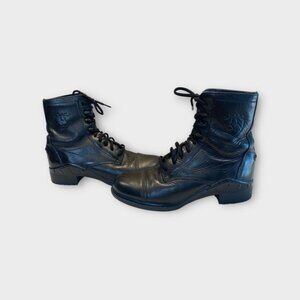 Ariat Heritage Lace Riding Boots Women 6 Black Leather Equestrian Classic